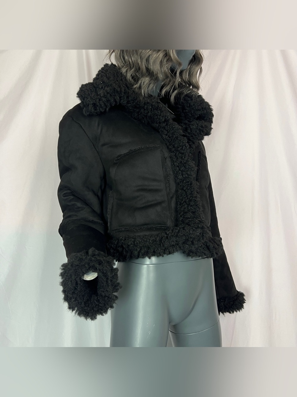 Black Widow Plush Faux Fur Coat